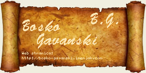 Boško Gavanski vizit kartica
